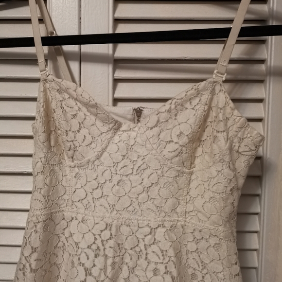 Talula Lace Skater Cream Dress - Picture 3 of 9